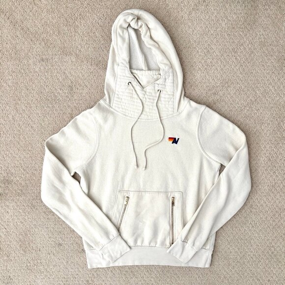 Aviator Nation Ninja Hoodie Pullover Jacket in Vintage White Sz Small Sweatshirt - Picture 2 of 11